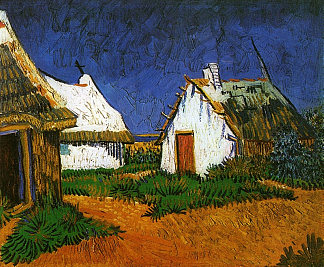 圣玛丽斯的三座白色小屋 Three White Cottages in Saintes-Maries (1888; Saintes-maries-de-la-mer,France                     )，文森特·梵高