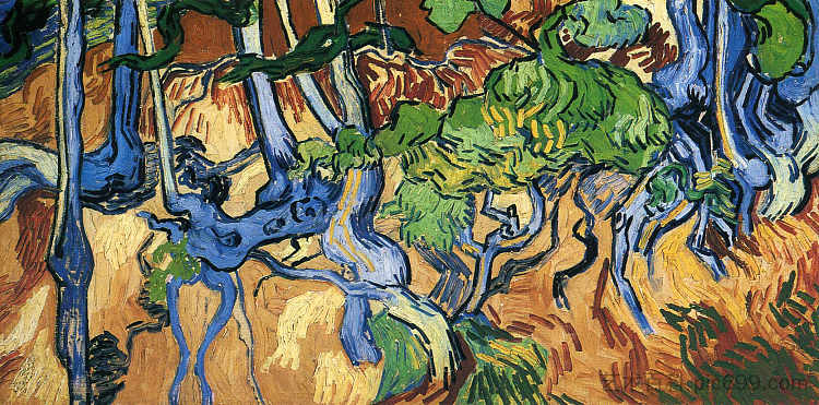 树根 Tree roots (1890; France ),文森特·梵高