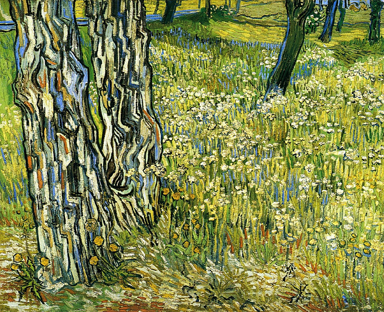 草丛中的树干 Tree Trunks in the Grass (1890; Saint-rémy-de-provence,France  )，文森特·梵高