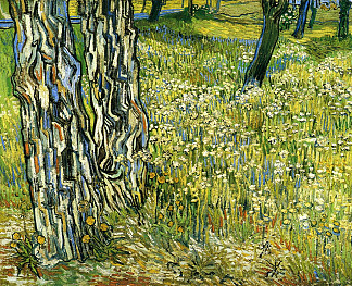 草丛中的树干 Tree Trunks in the Grass (1890; Saint-rémy-de-provence,France                     )，文森特·梵高