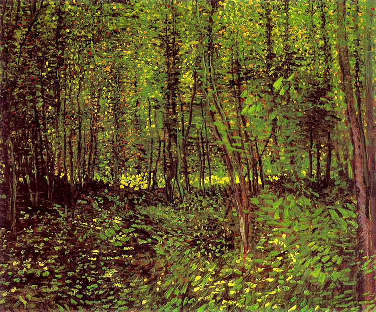 树木和灌木丛 Trees and Undergrowth (1887; Paris,France  )，文森特·梵高