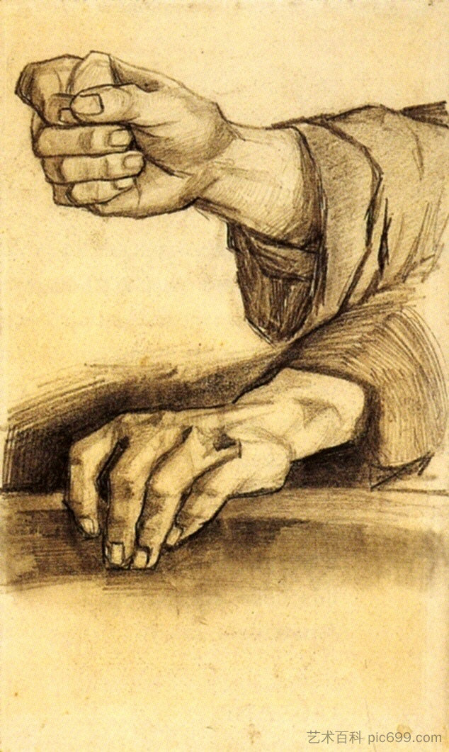 两只手 Two Hands (1885)，文森特·梵高