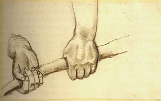 两只手拿着一根棍子 Two Hands with a Stick (1885)，文森特·梵高