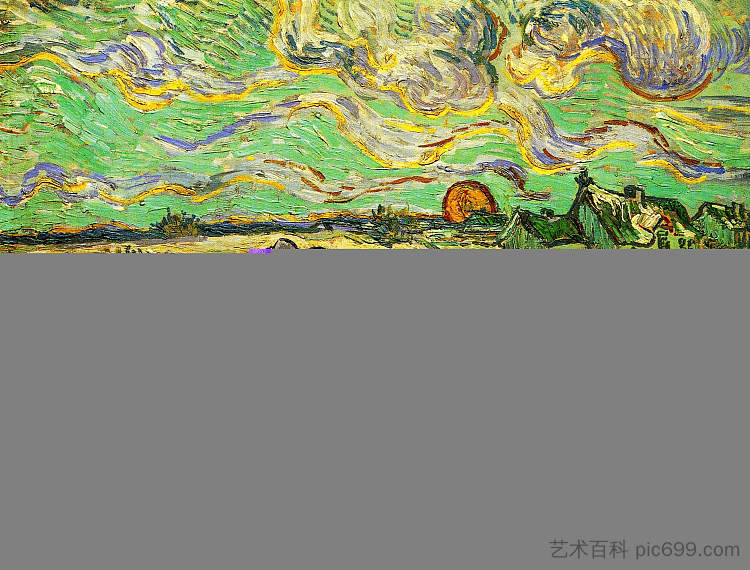 两个农妇在田里用雪挖 Two Peasant Women Digging in Field with Snow (1890; Saint-rémy-de-provence,France ),文森特·梵高