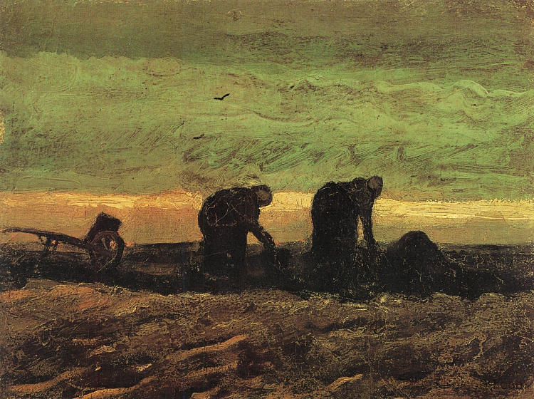 沼泽里的两个女人 Two Women in the Moor (1883; Nieuw-amsterdam,Netherlands  )，文森特·梵高