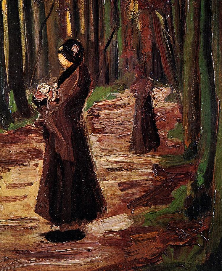 森林里的两个女人 Two Women in the Woods (1882; Haag / Den Haag / La Haye / The Hague,Netherlands  )，文森特·梵高