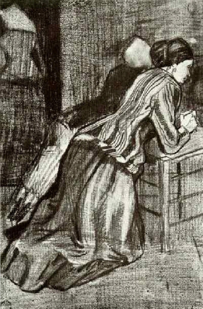 两个女人,跪着 Two Women, Kneeling (1883; Haag / Den Haag / La Haye / The Hague,Netherlands ),文森特·梵高