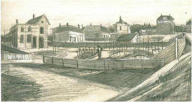 公园的 Van Stolkpark (1882; Haag / Den Haag / La Haye / The Hague,Netherlands ),文森特·梵高