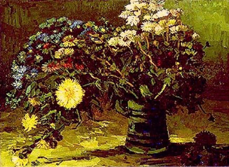 有雏菊的花瓶 Vase with Daisies (1887; Paris,France  )，文森特·梵高