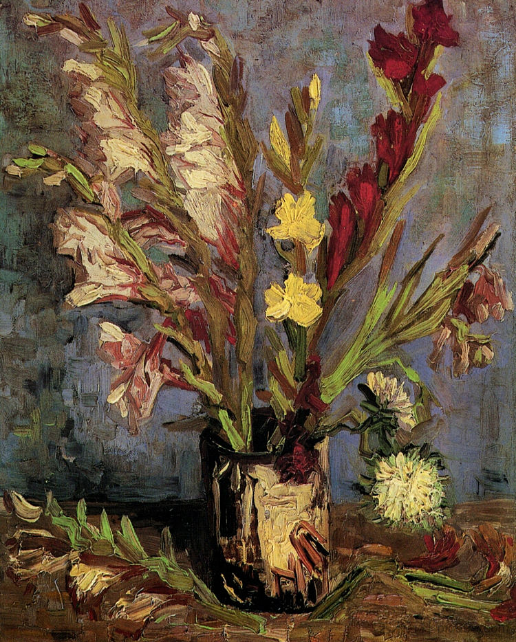 剑兰花瓶 Vase with Gladioli (1886; Paris,France  )，文森特·梵高