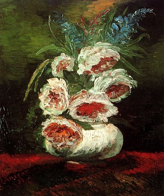 牡丹花瓶 Vase with Peonies (1886; Paris,France                     )，文森特·梵高