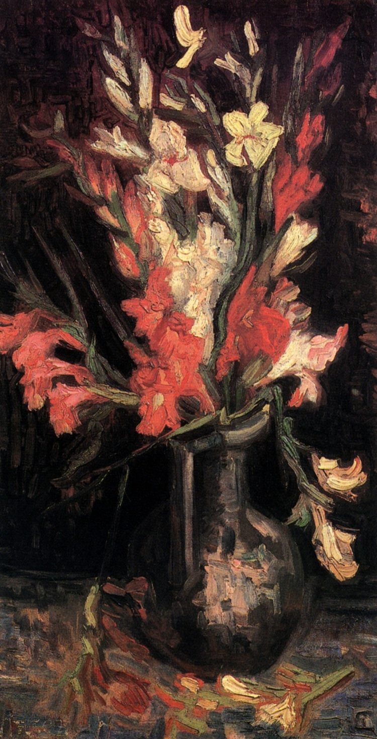 花瓶与红色剑兰 Vase with Red Gladioli (1886)，文森特·梵高