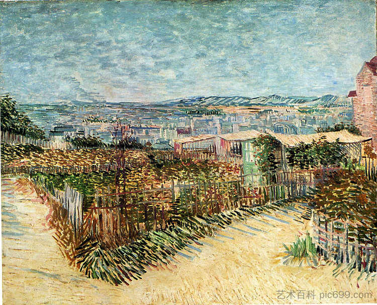 蒙马特菜园 Vegetable Gardens in Montmartre (1887; Paris,France ),文森特·梵高