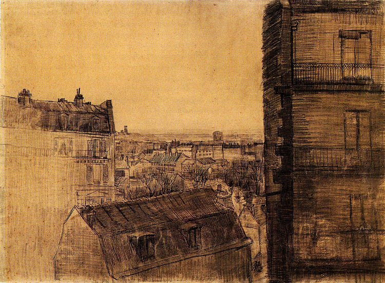 从莱皮克街的公寓看 View from the Apartment in the Rue Lepic (1887),文森特·梵高