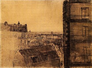 从莱皮克街的公寓看 View from the Apartment in the Rue Lepic (1887)，文森特·梵高