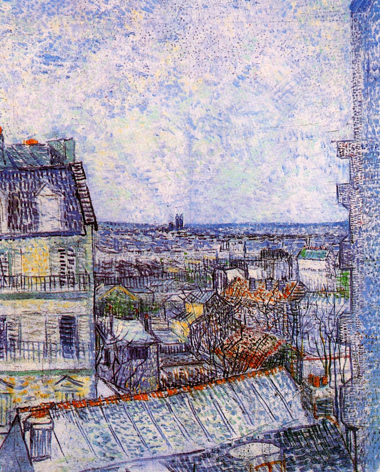 从文森特在莱皮克街的房间看 View from Vincent's room in the Rue Lepic (1887; Paris,France  )，文森特·梵高