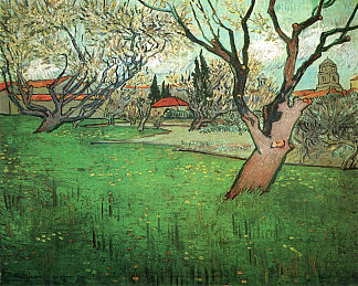 阿尔勒与树木盛开的景色 View of Arles with Trees in Blossom (1888; Arles,Bouches-du-Rhône,France                     )，文森特·梵高