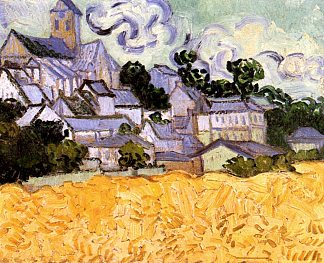 奥韦尔与教堂的景色 View of Auvers with Church (1890; Auvers-sur-oise,France                     )，文森特·梵高