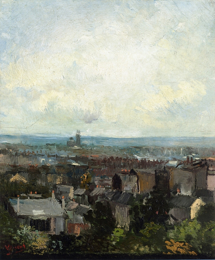 从蒙马特附近眺望巴黎 View of Paris from near Montmartre (1886; Paris,France  )，文森特·梵高