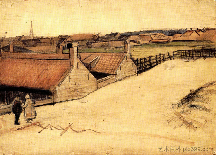 斯海弗宁根的景色 View of Scheveningen (1882; Haag / Den Haag / La Haye / The Hague,Netherlands ),文森特·梵高