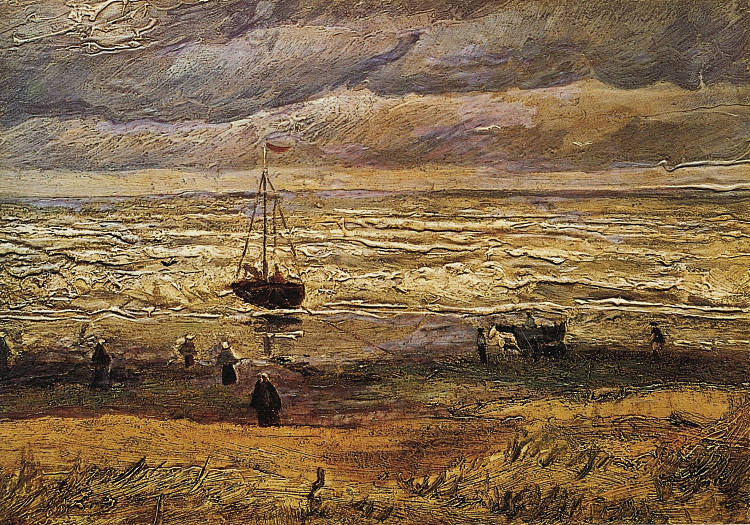 斯海弗宁根的海景 View of the Sea at Scheveningen (1882; Scheveningen / Statenkwartier,Netherlands  )，文森特·梵高