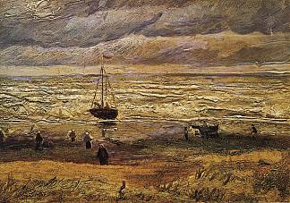 斯海弗宁根的海景 View of the Sea at Scheveningen (1882; Scheveningen / Statenkwartier,Netherlands                     )，文森特·梵高