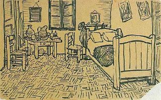 文森特在阿尔勒的卧室 Vincent’s Bedroom in Arles (1888; Arles,Bouches-du-Rhône,France                     )，文森特·梵高