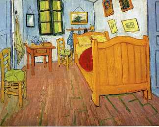 文森特在阿尔勒的卧室 Vincent’s Bedroom in Arles (1888; Arles,Bouches-du-Rhône,France                     )，文森特·梵高