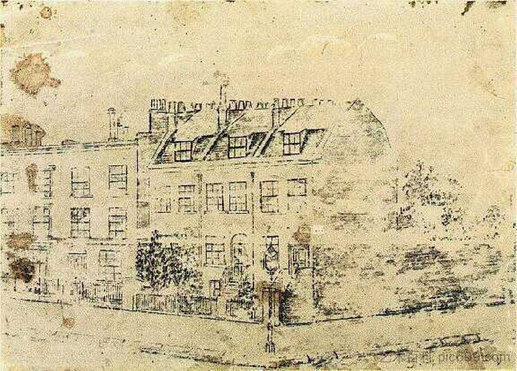 伦敦布里克斯顿哈克福德路的文森特寄宿公寓酒店 Vincent's Boarding House in Hackford Road, Brixton, London (c.1873; London,United Kingdom  )，文森特·梵高