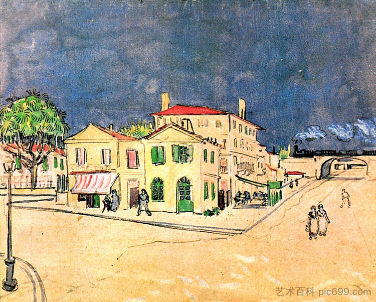 文森特在阿尔勒的房子（黄房子） Vincent's House in Arles (The Yellow House) (1888; Arles,Bouches-du-Rhône,France  )，文森特·梵高