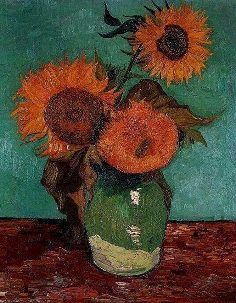 向日葵 Sunflowers (1888; Arles,Bouches-du-Rhône,France  )，文森特·梵高