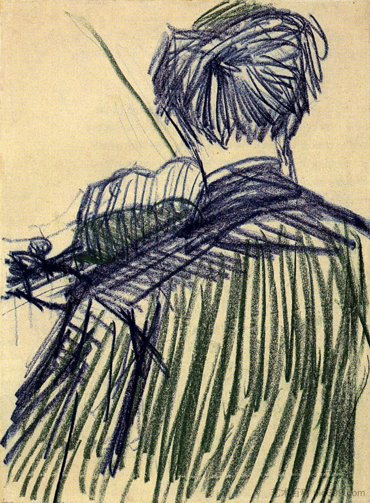 从后面看小提琴家 Violinist Seen from the Back (1887; Paris,France  )，文森特·梵高