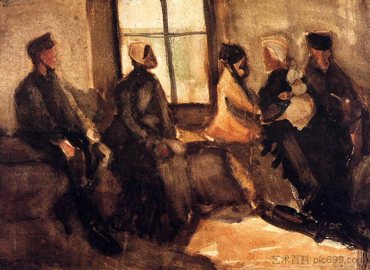 等候室 Waiting Room (1882; Haag / Den Haag / La Haye / The Hague,Netherlands  )，文森特·梵高