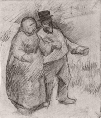 散步情侣 Walking Couple (1886; Paris,France                     )，文森特·梵高