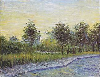 在阿涅尔的沃耶达根森公园的方式 Way in the Voyer d’Argenson Park in Asnieres (1887; Paris,France                     )，文森特·梵高