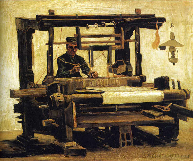 韦弗，从正面看 Weaver, seen from the Front (1884; Nunen / Nuenen,Netherlands  )，文森特·梵高