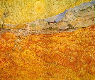 圣保罗医院后面的麦田与死神 Wheat Field behind Saint Paul Hospital with a Reaper (1889; Saint-rémy-de-provence,France                     )，文森特·梵高