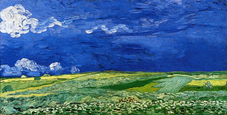 雷云下的麦田 Wheatfields under Thunderclouds (1890; Auvers-sur-oise,France  )，文森特·梵高