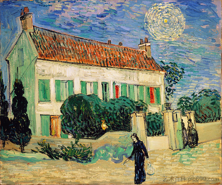 白宫之夜 White House at Night (1890; Auvers-sur-oise,France ),文森特·梵高
