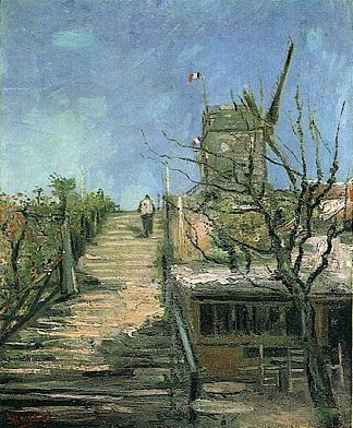 蒙马特风车 Windmill on Montmartre (1886; Paris,France                     )，文森特·梵高