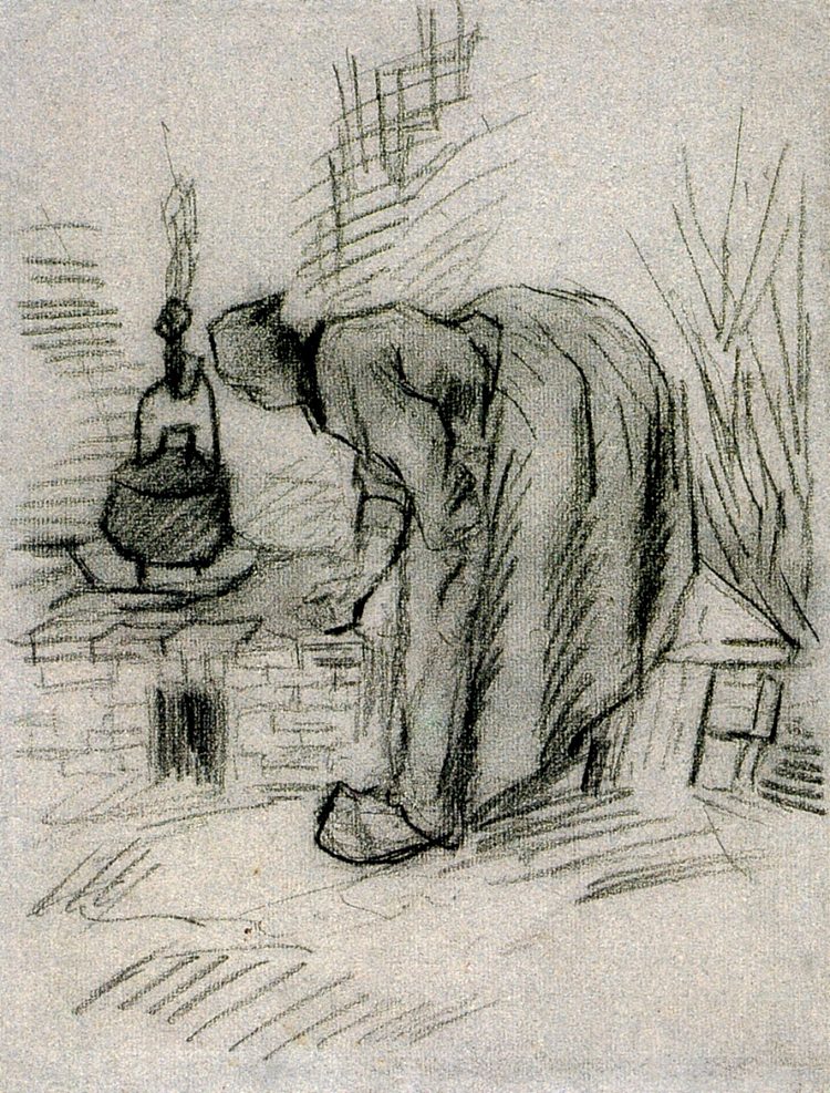 炉边的女人 Woman by a Hearth (1885; Nunen / Nuenen,Netherlands  )，文森特·梵高