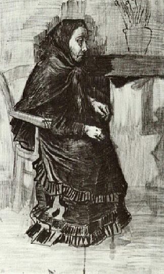 穿深色裙子的女人(西恩的母亲) Woman in a Dark Dress (Sien’s Mother) (1882; Haag / Den Haag / La Haye / The Hague,Netherlands                     )，文森特·梵高
