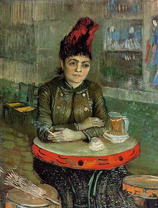 “手鼓咖啡馆”里的女人 Woman in the ‘Cafe Tambourin’ (1887; Paris,France                     )，文森特·梵高