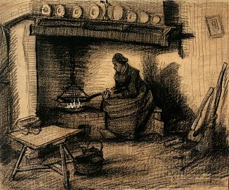 准备饭菜的妇女 Woman Preparing a Meal (1885; Nunen / Nuenen,Netherlands                     )，文森特·梵高
