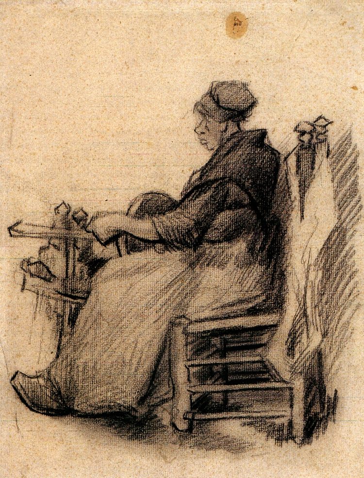 妇女捻纱 Woman Winding Yarn (1885; Nunen / Nuenen,Netherlands  )，文森特·梵高