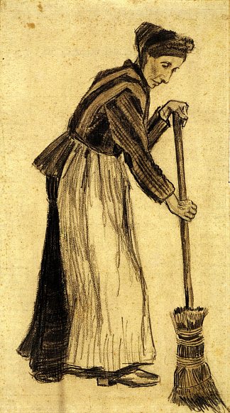 拿扫帚的女人 Woman with a Broom (1882; Haag / Den Haag / La Haye / The Hague,Netherlands                     )，文森特·梵高