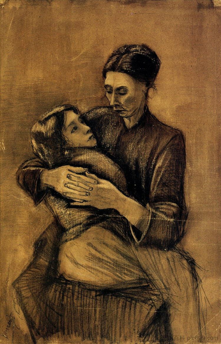 膝上抱着孩子的女人 Woman with a Child on Her Lap (1883; Haag / Den Haag / La Haye / The Hague,Netherlands  )，文森特·梵高