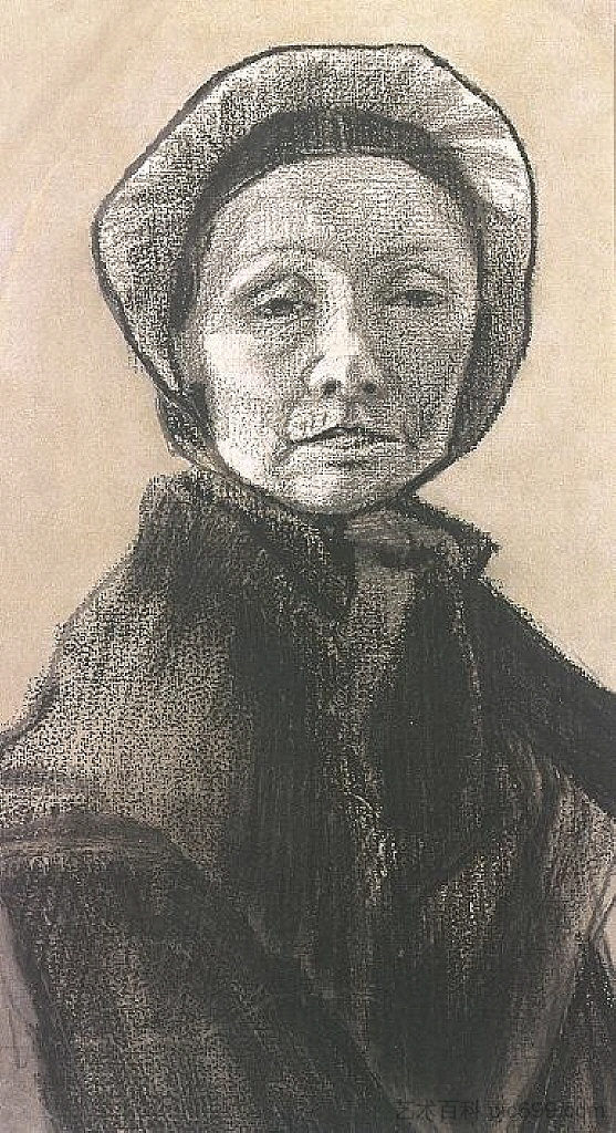 戴黑帽子的女人,西恩的母亲 Woman with Dark Cap, Sien's Mother (1882; Haag / Den Haag / La Haye / The Hague,Netherlands ),文森特·梵高