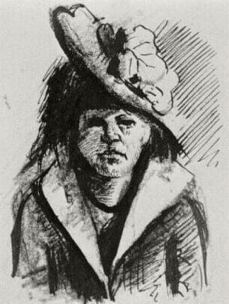 戴帽子的女人，半长 Woman with Hat, Half-Length (1886; Antwerp,Belgium                     )，文森特·梵高