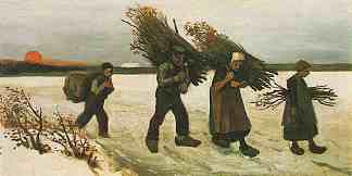 雪中的采柴人 Wood Gatherers In The Snow (1884; Nunen / Nuenen,Netherlands                     )，文森特·梵高